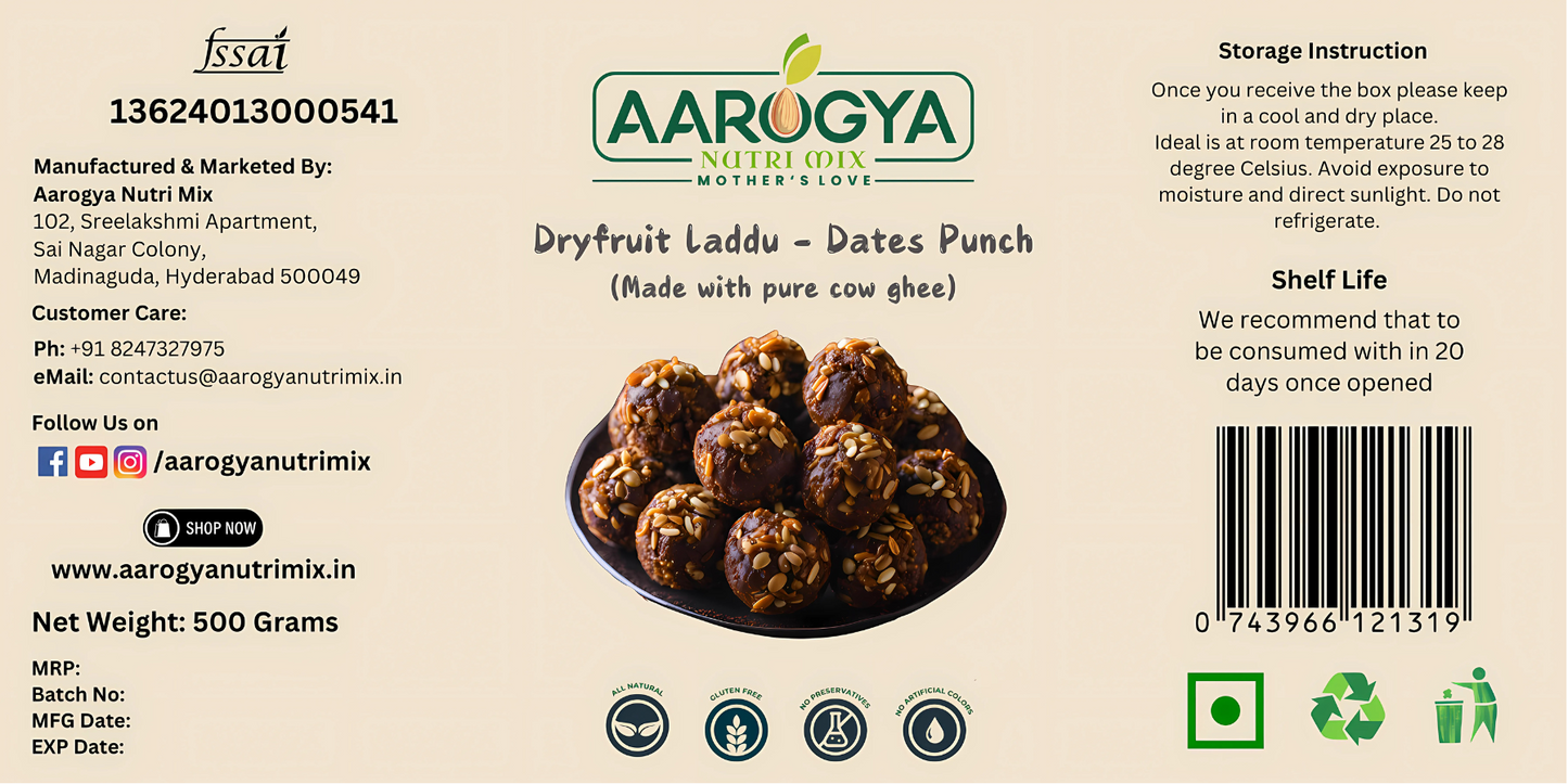 Dryfruit Laddu - Dates Punch